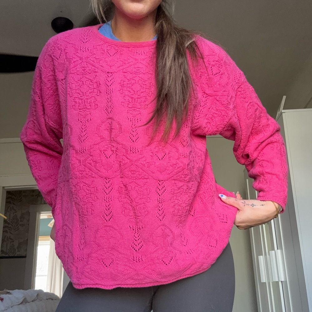 Vintage 100% Cotton Jeric Knitwear Pink Sweater